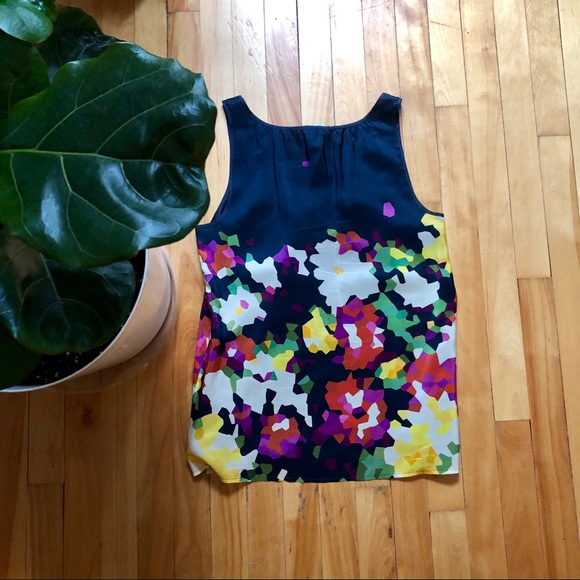 Theory silk multicolor geo print tank shell blouse - Picture 3 of 4